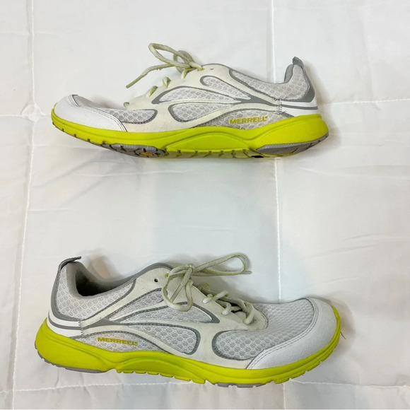 Merrell Bare Access Gray Green Athletic Running Tennis Shoes - Picture 2 of 9